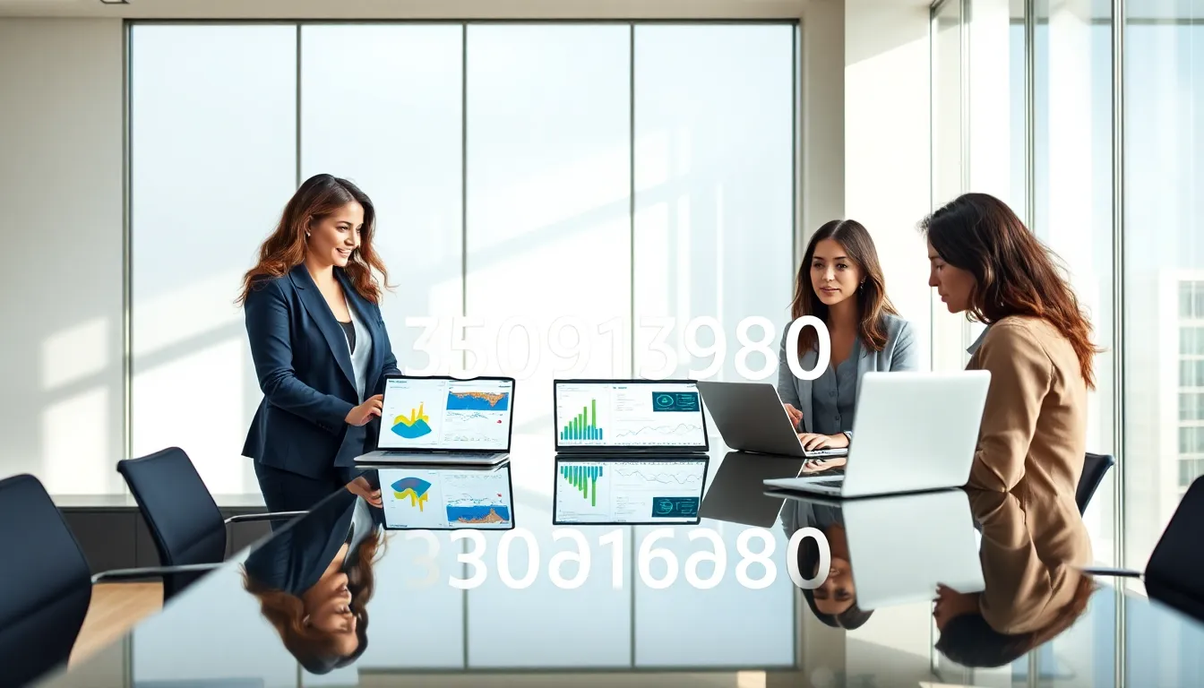 diverse professionals collaborating in a modern office.